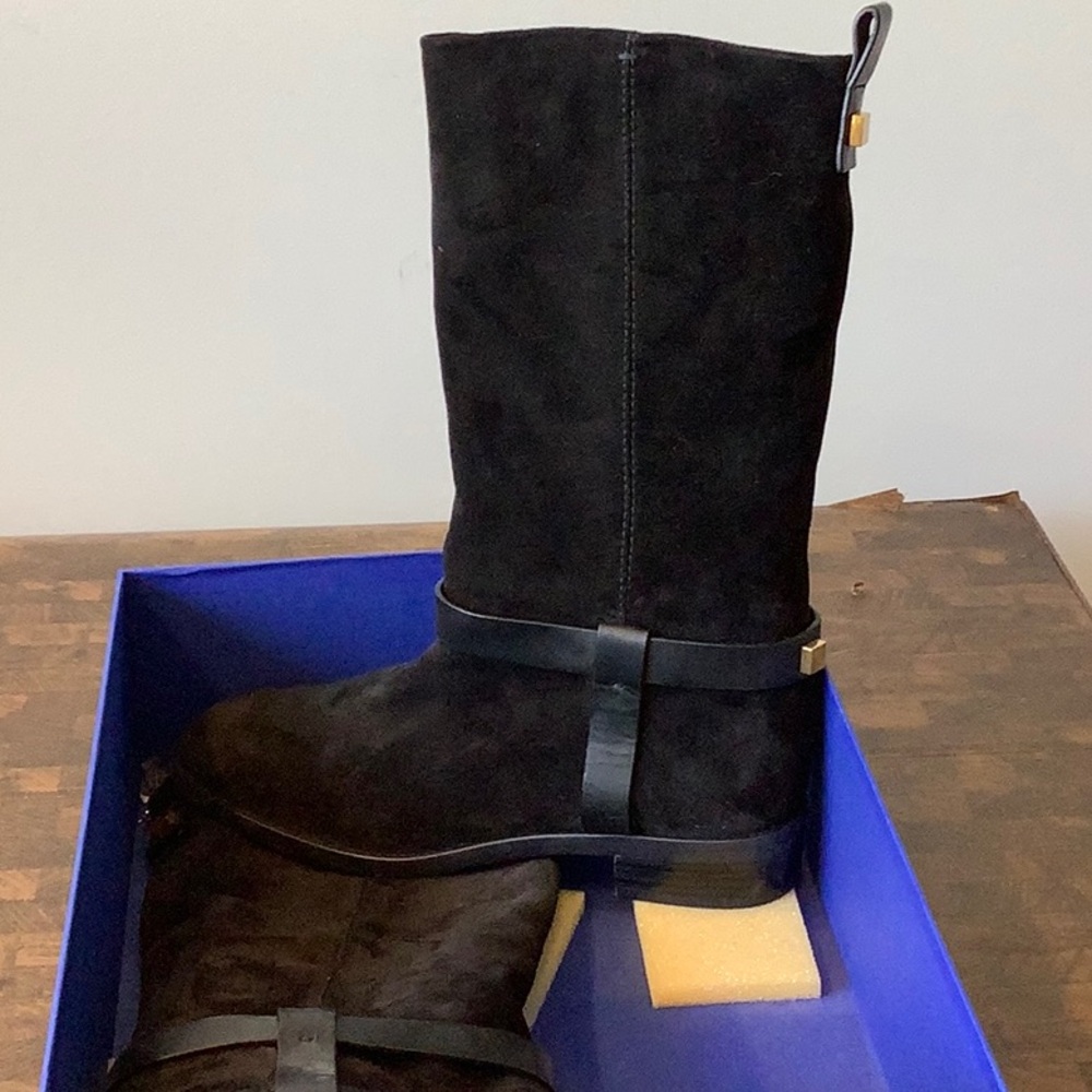 Stuart Weitzman Casey Moto Suede Boot, size 11